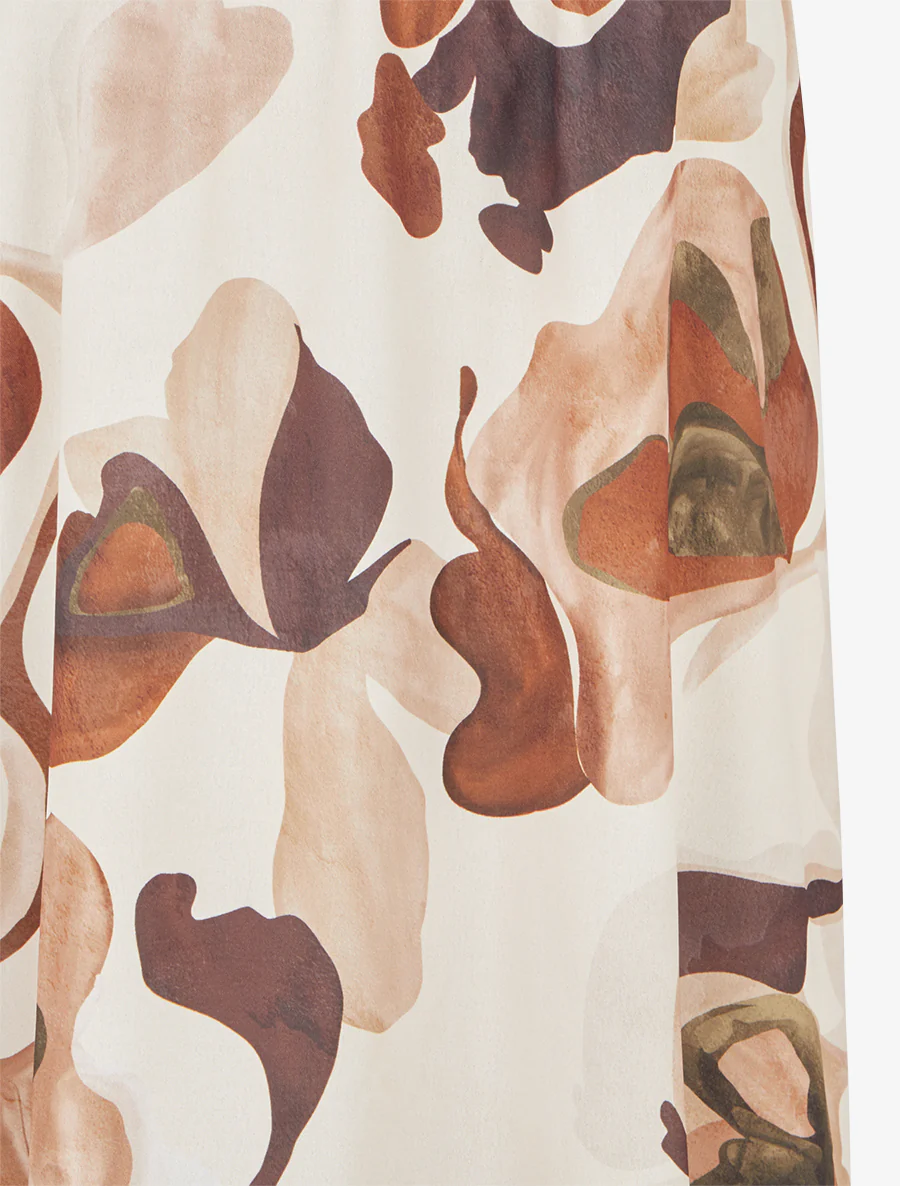 Lange jurk met fantasieprint - Beige - Image 3