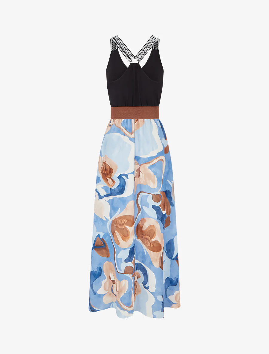 Lange jurk met fantasieprint - Lichtblauw - Image 2