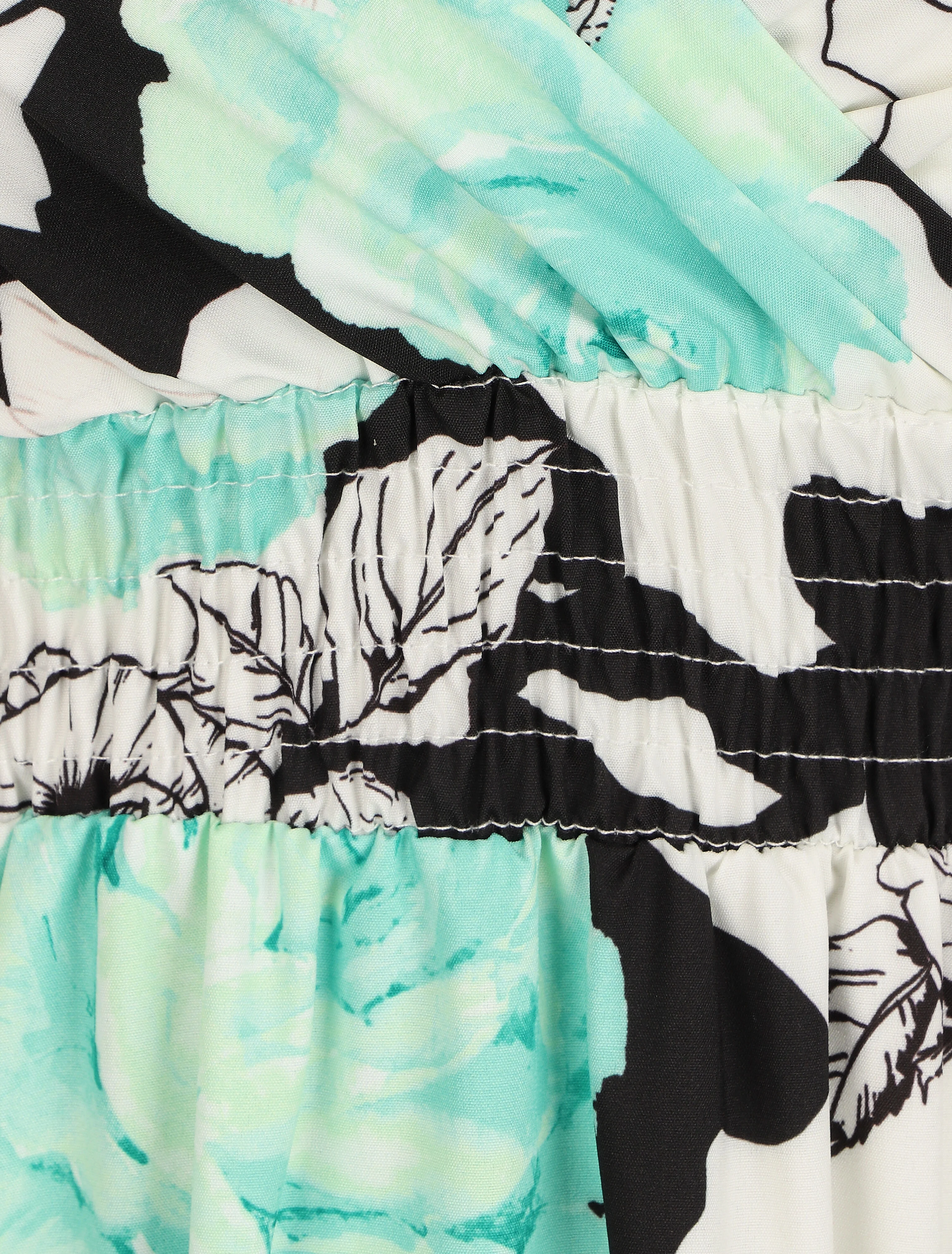 Lange jurk met grote rozenprint - Watergroen - Image 3