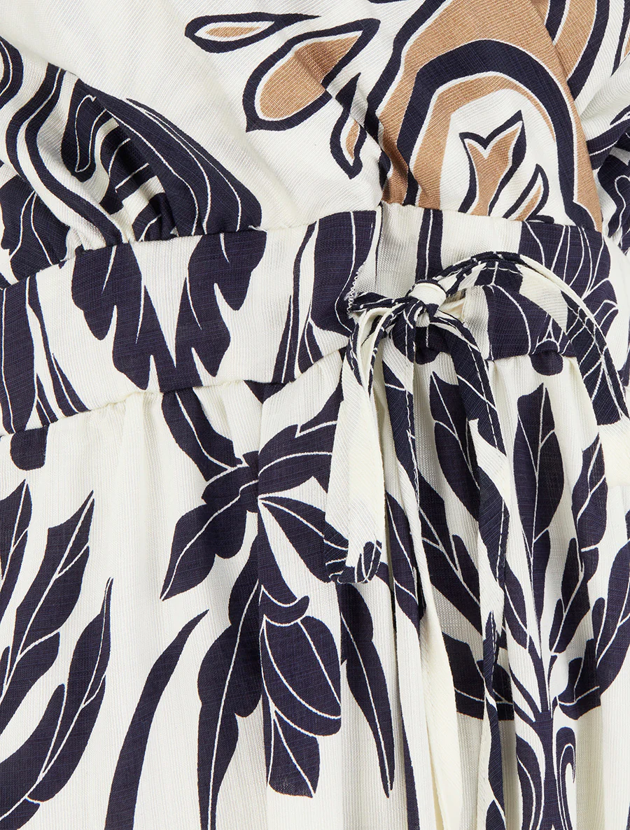 Lange jurk met ikatprint - Marine - Image 3