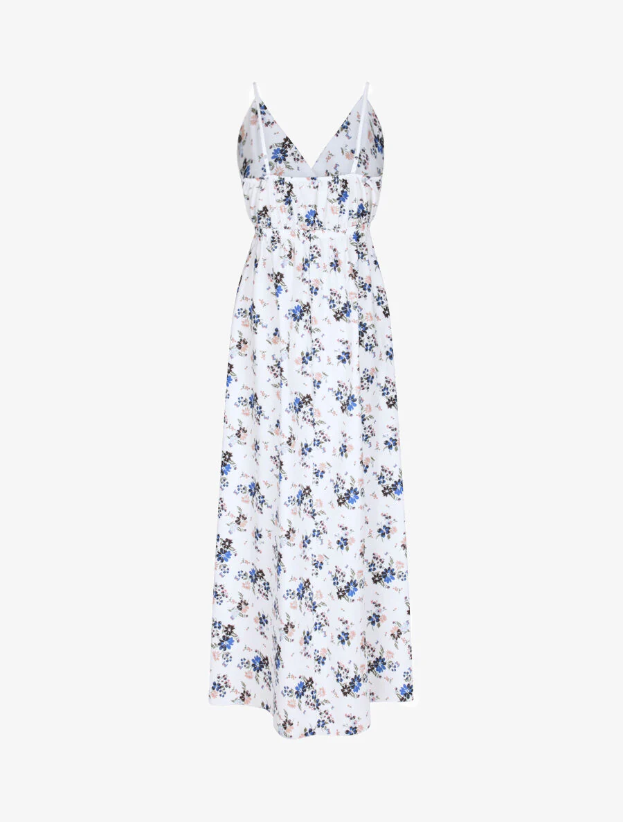 Lange jurk met kleine bloemenprint - Wit - Image 2