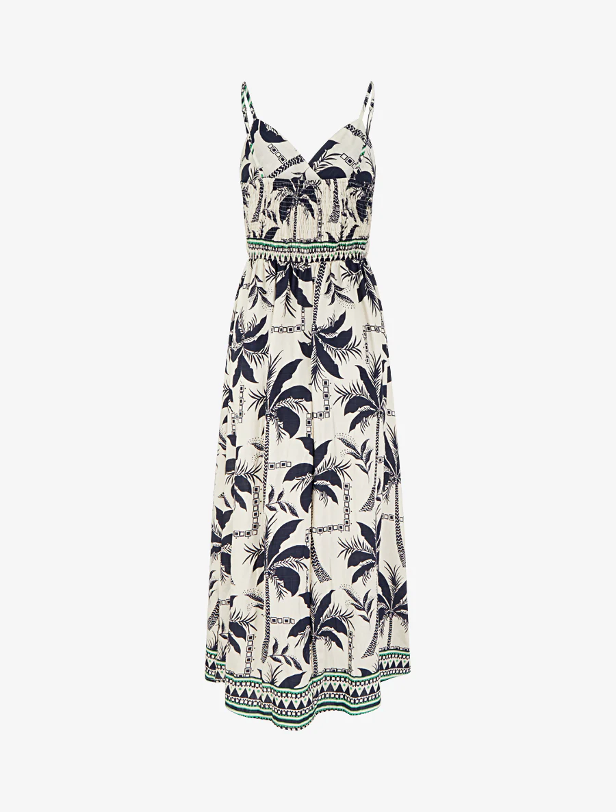 Lange jurk met palmprint - Marine - Image 3