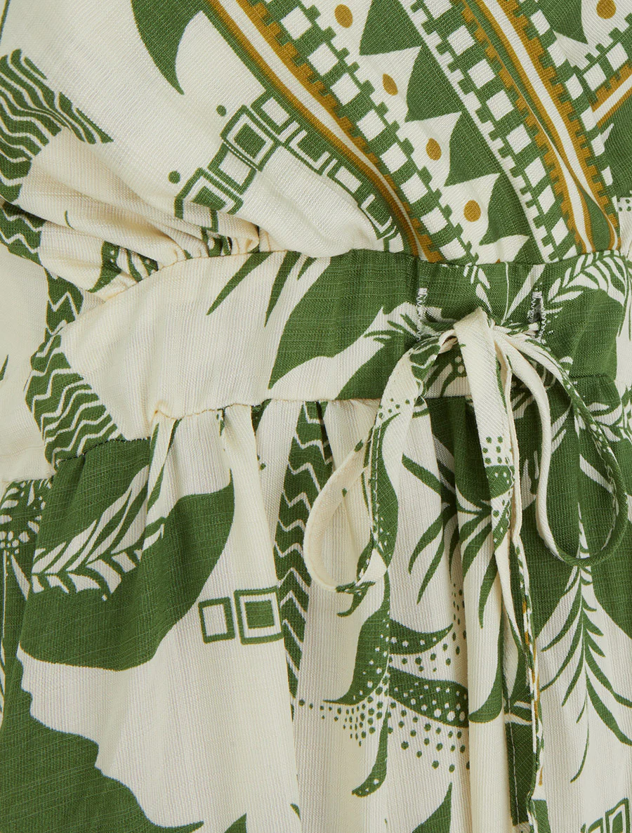 Lange jurk met palmprint - Kaki - Image 3