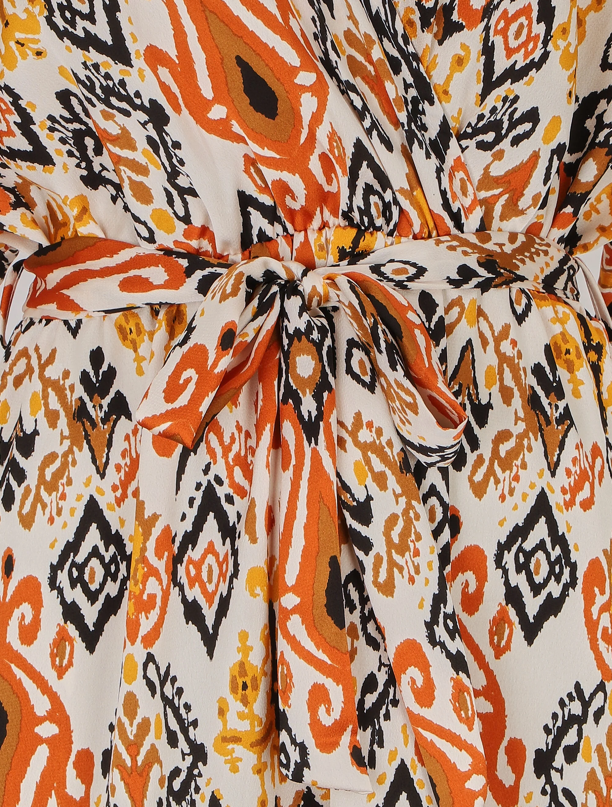 Lange kimonojurk met Azteekse print - bruin - Image 3