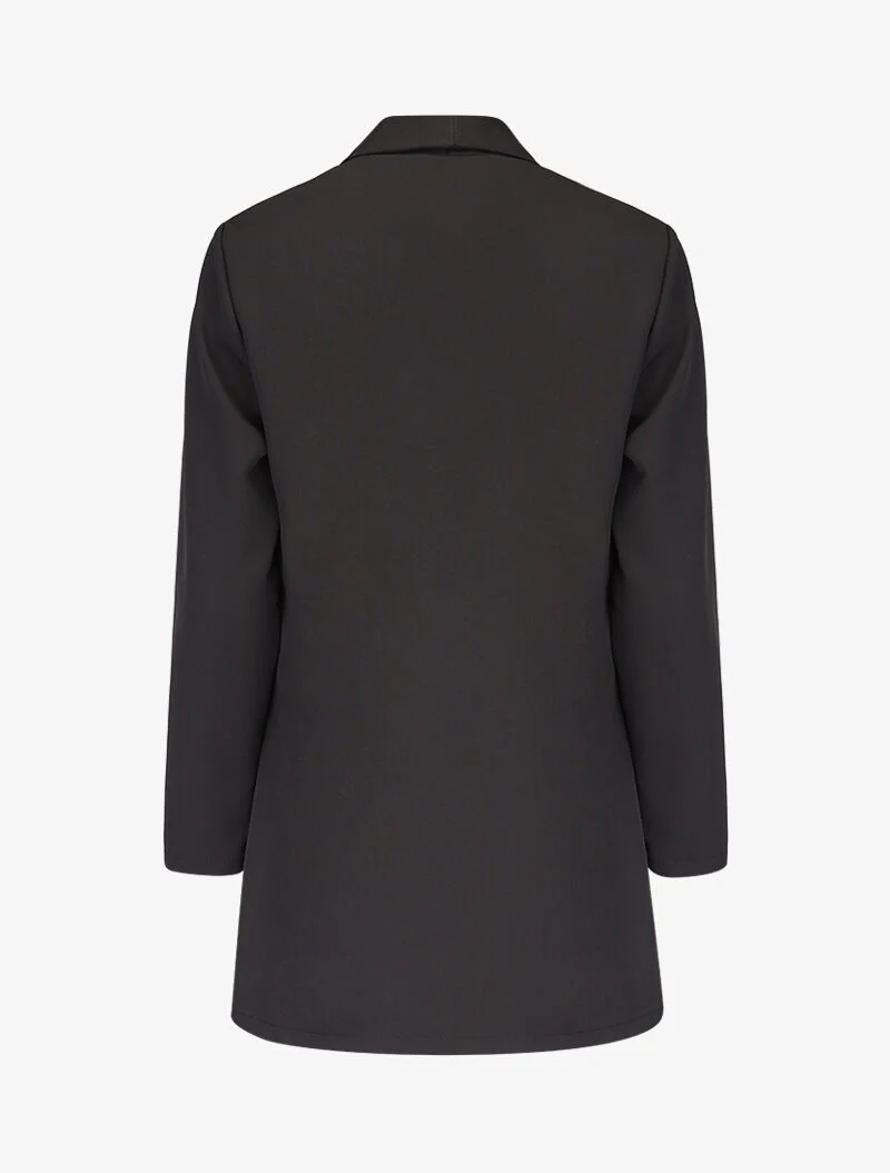 Lange knoopsluiting blazer - zwart - Image 3