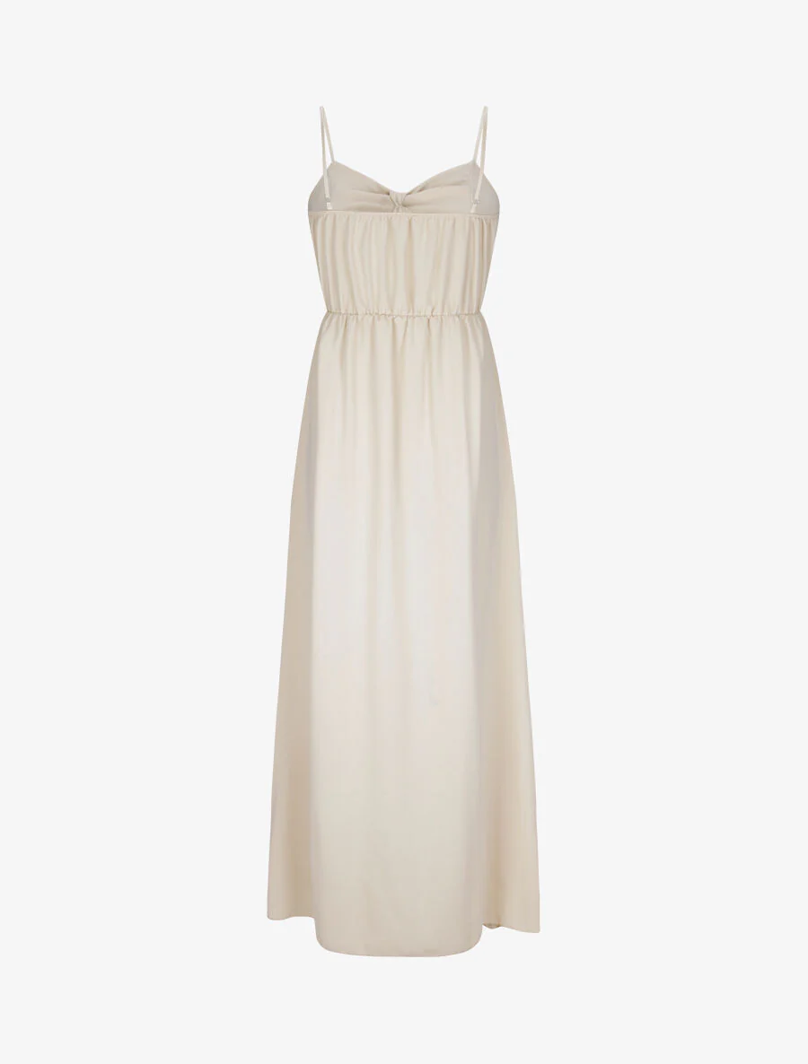 Lange knopstijl jurk - Beige - Image 2