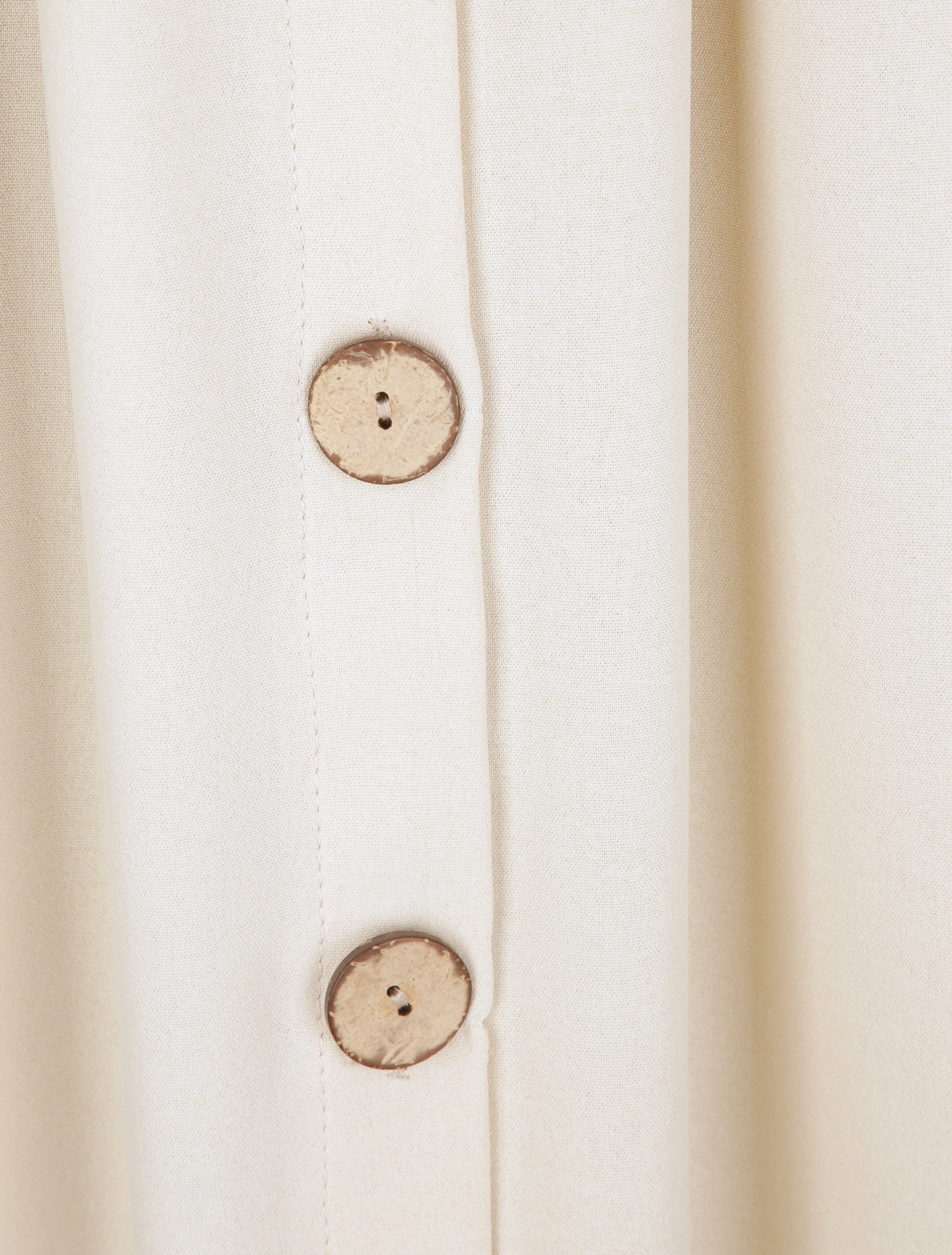 Lange knopstijl jurk - Beige - Image 3