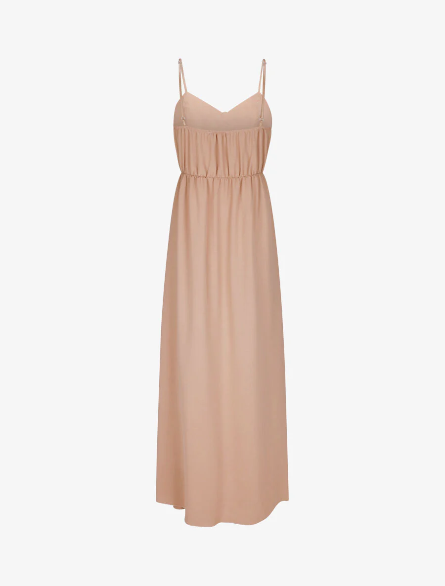 Lange knopstijl jurk - Camel - Image 2