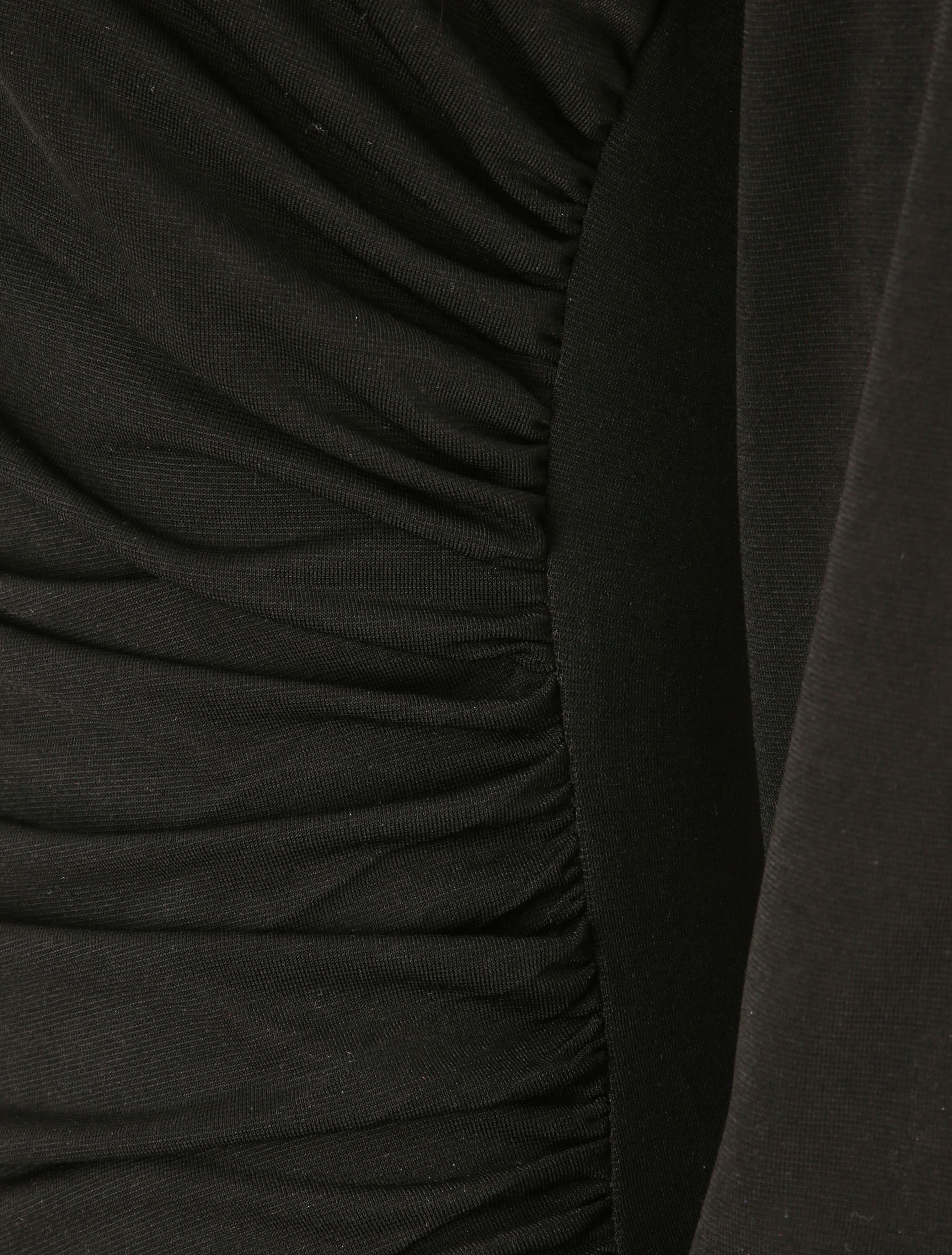Lange mouw gedrapeerde body - Zwart - Image 3