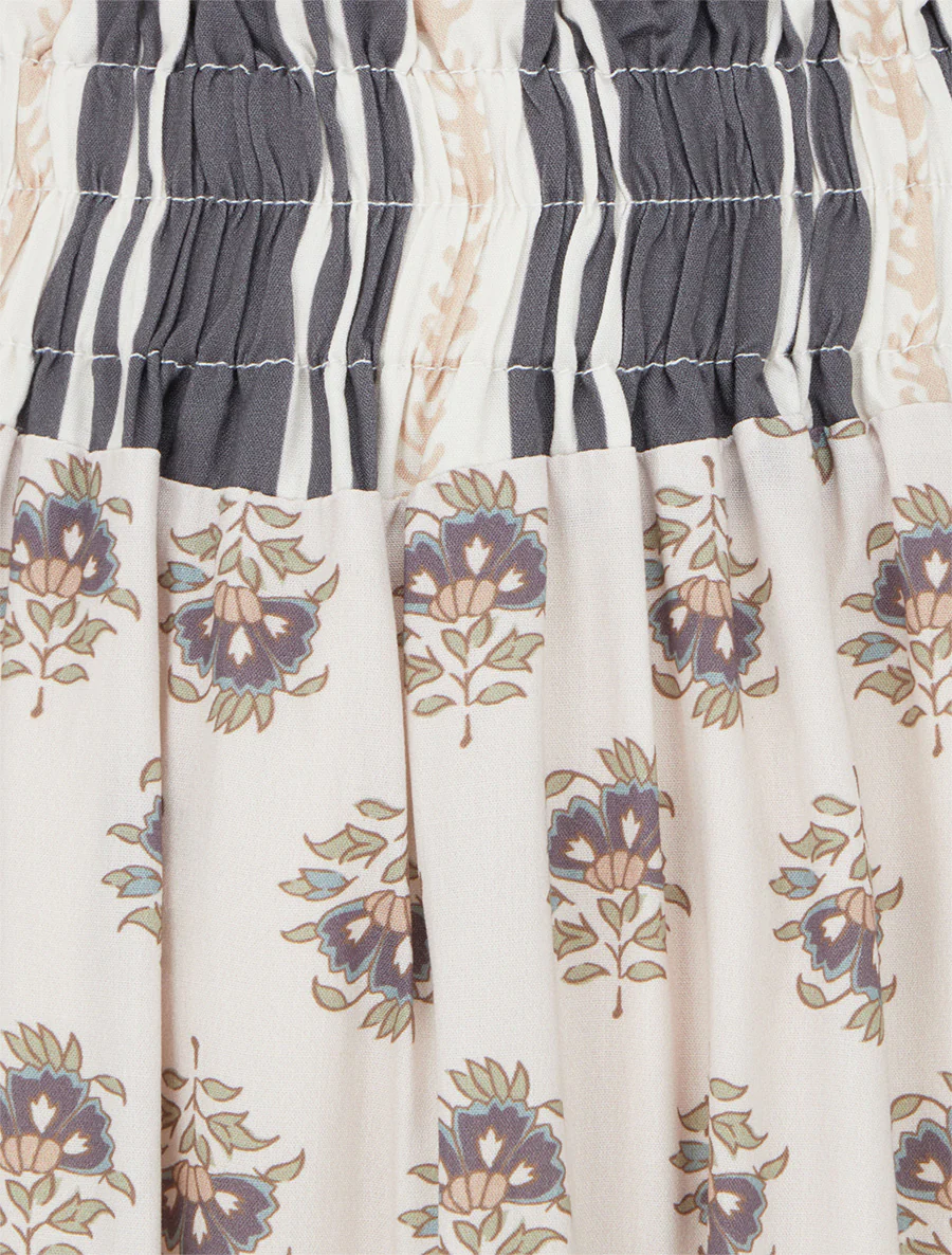 Lange patchwork rok met een uitlopende snit - Donkergrijs - Image 3