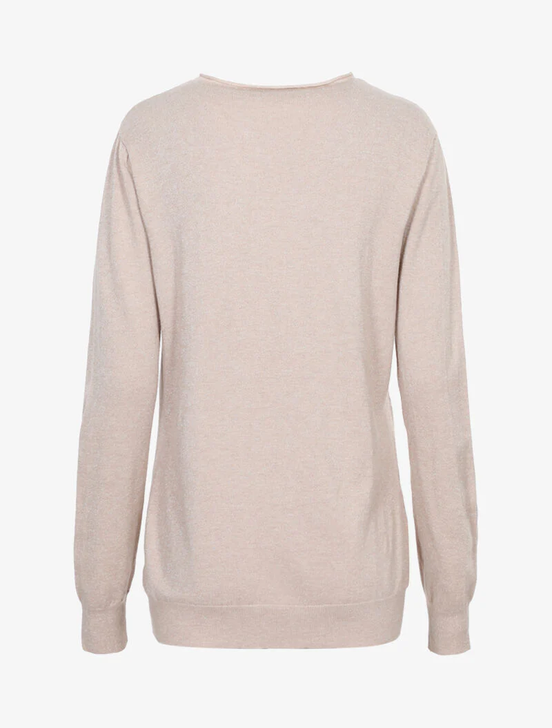 Lang glitterende stertrui - beige - Image 2
