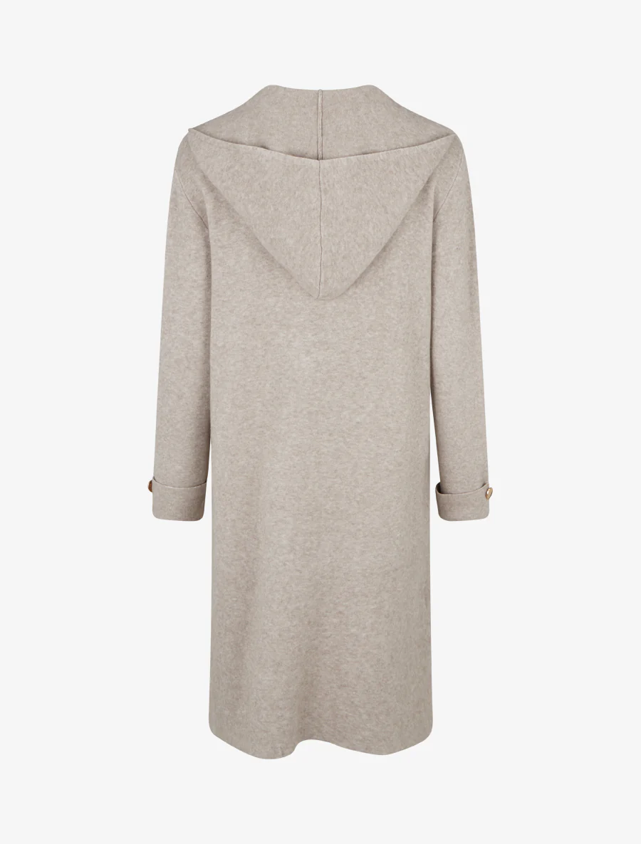Lange rechte gilet met capuchon - Lichtmol - Image 2