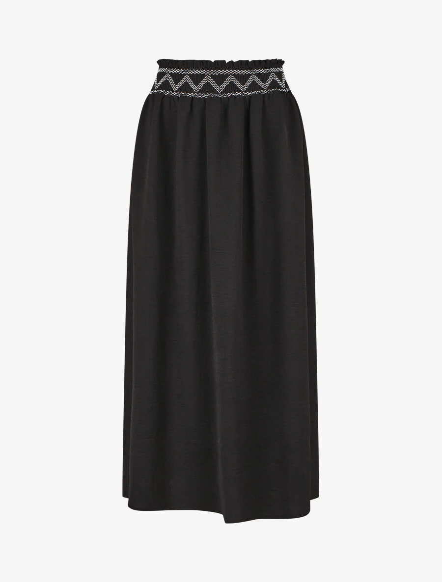 Lange rok elastische taille - zwart