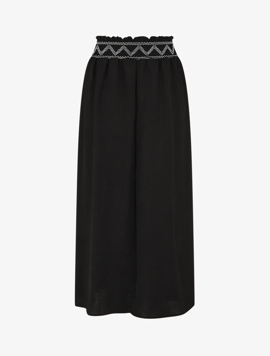 Lange rok elastische taille - zwart - Image 2