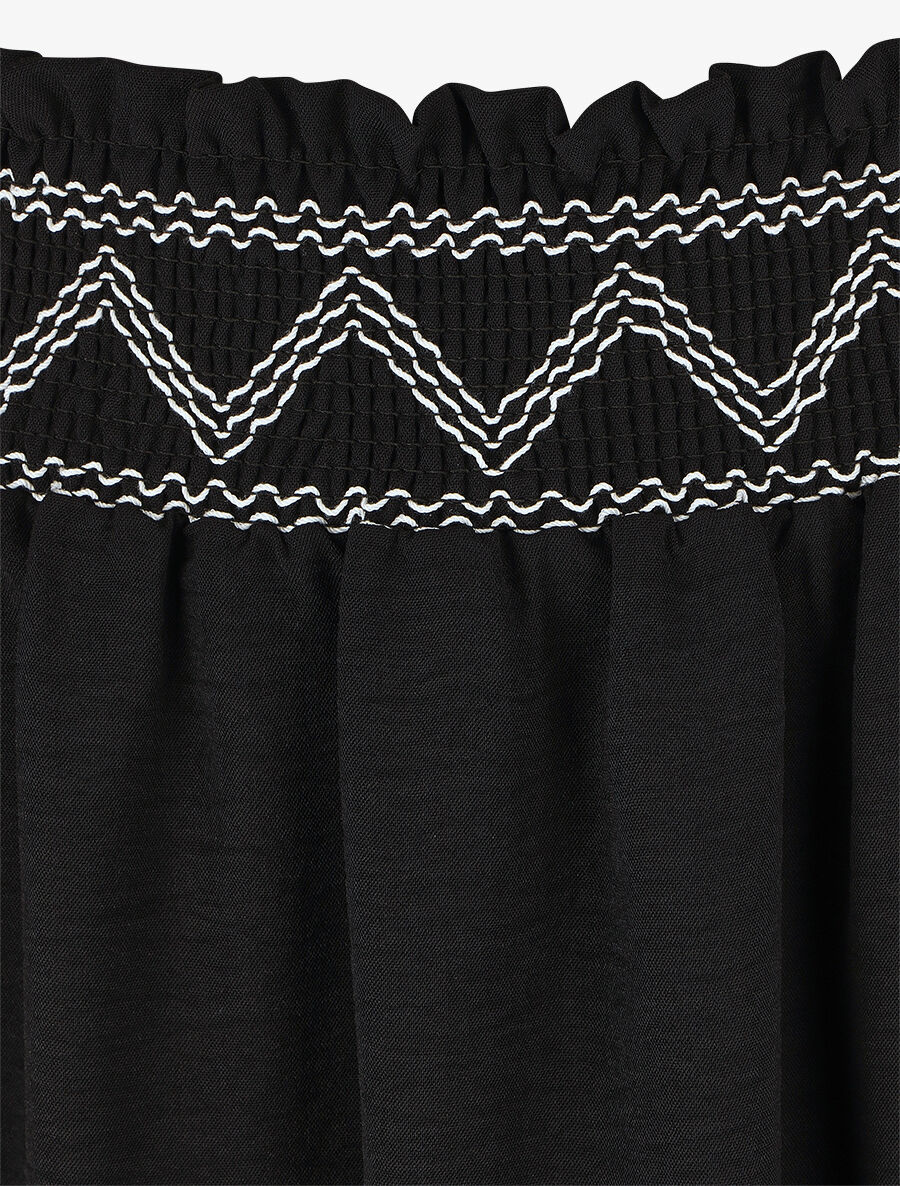Lange rok elastische taille - zwart - Image 3