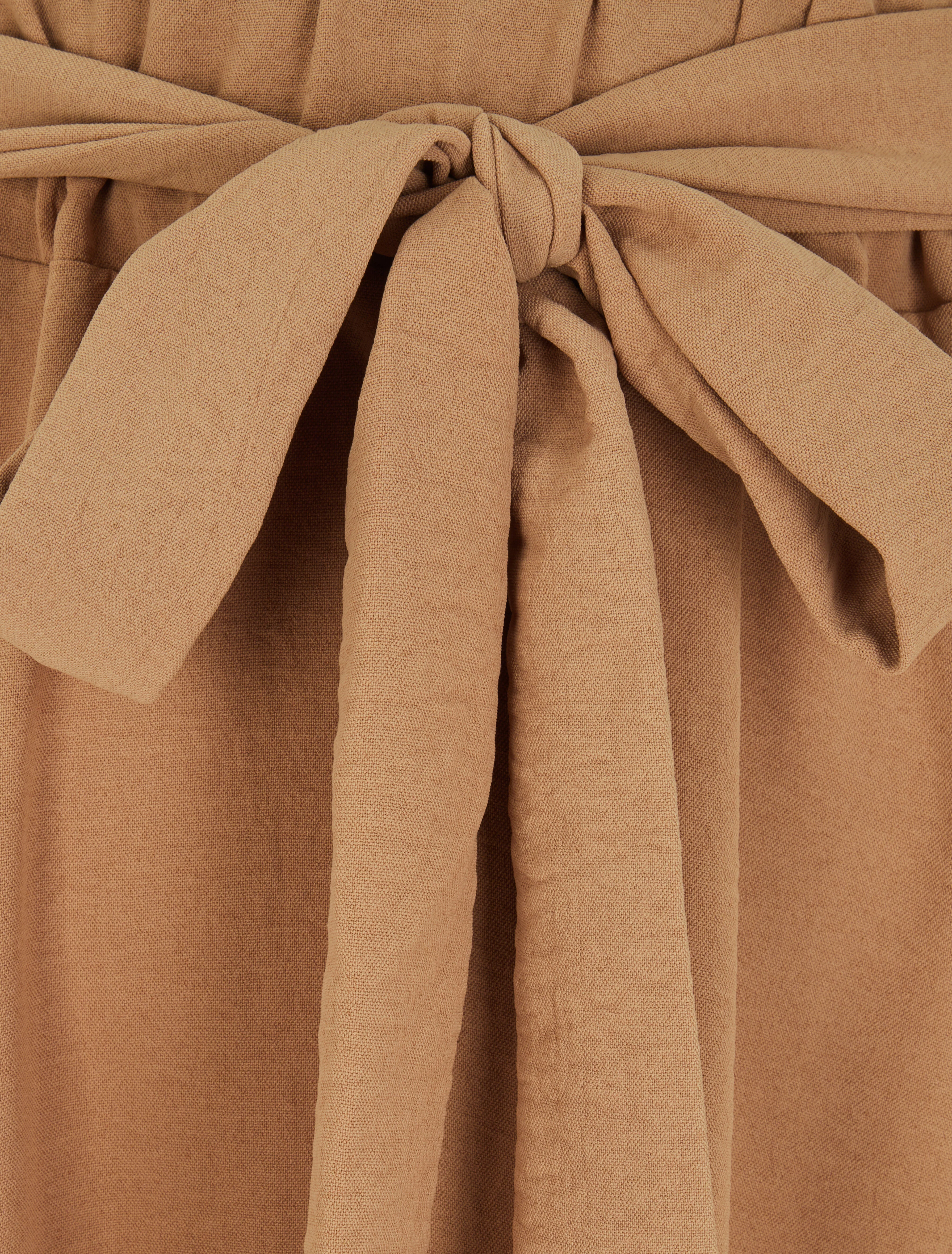 Lange rok met asymmetrische randen - Camel - Image 4