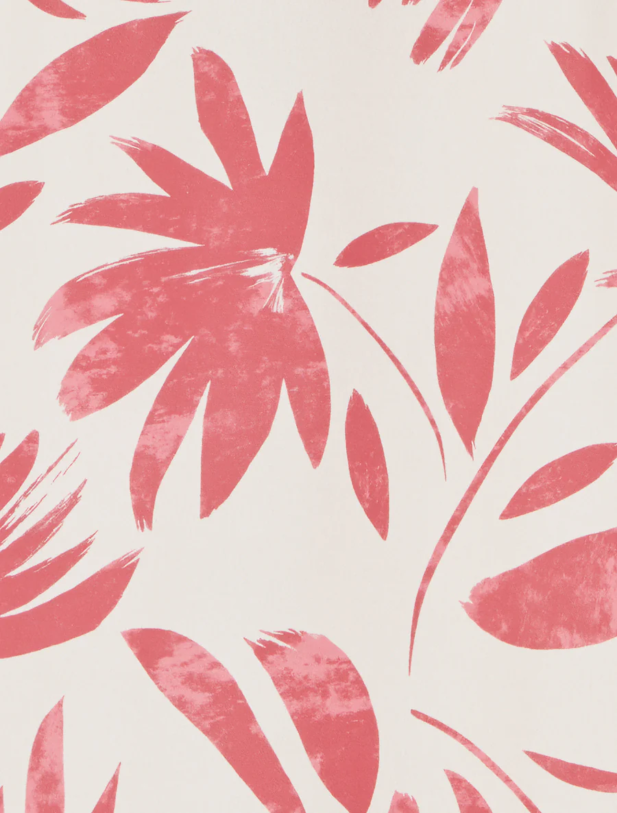 Lange rok met bloemenprint en fantasietaille. - Donkerroze - Image 3