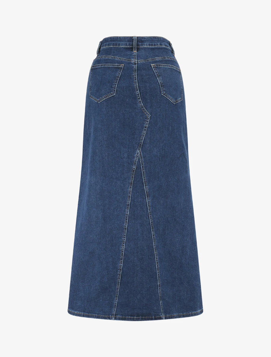 Lange rok met hoge taille - blauw - Image 2