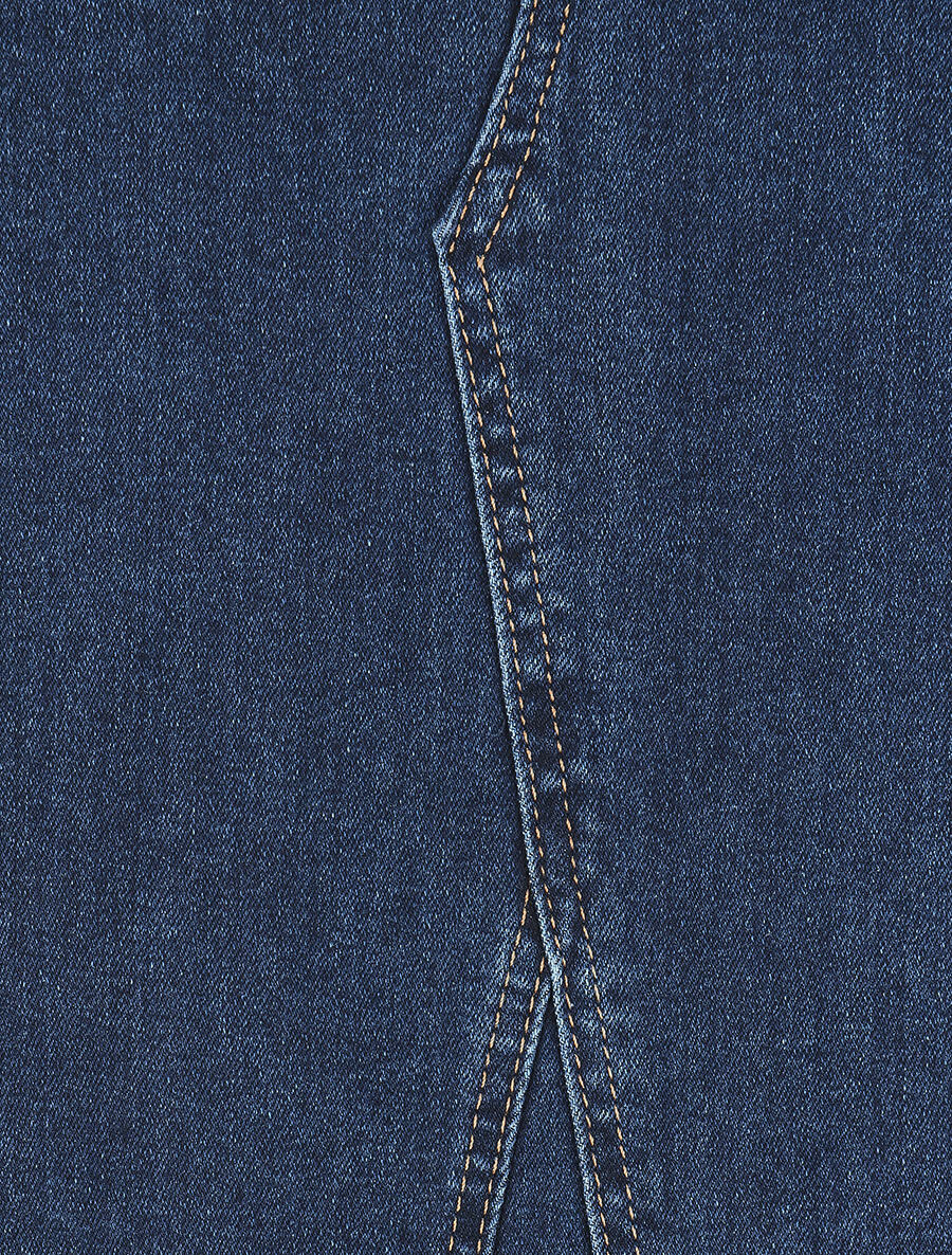 Lange rok met hoge taille - blauw - Image 3