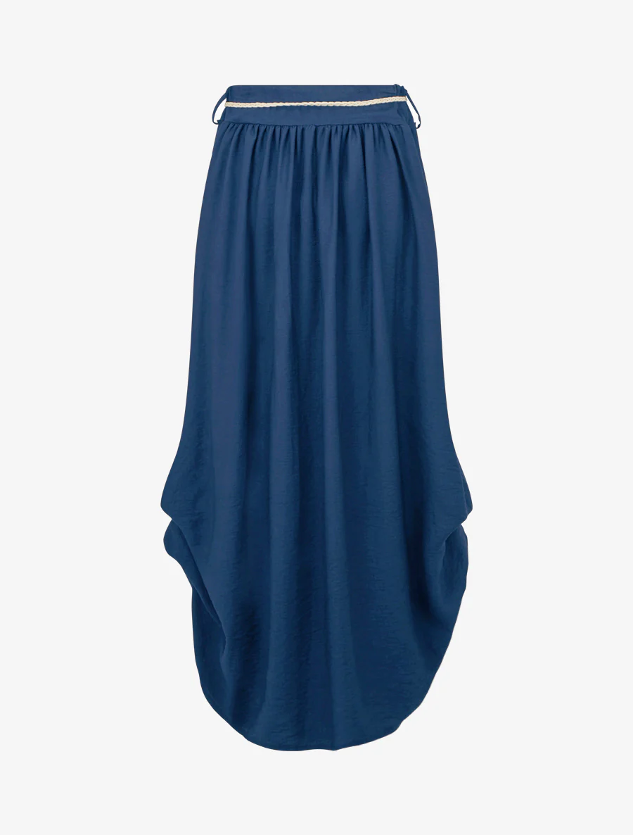 Lange rok met hoge taille, uitlopende snit - Blauw - Image 5