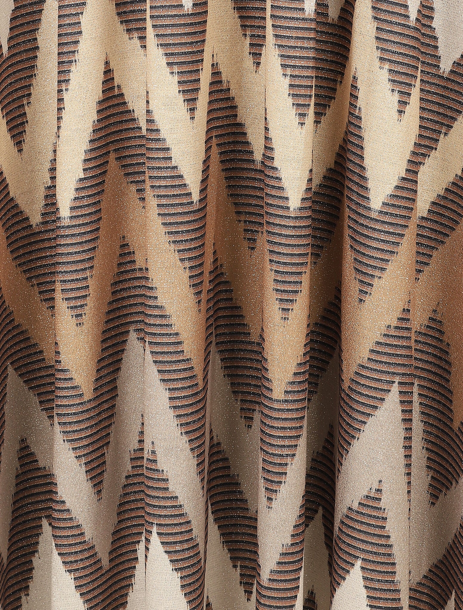 Lange rok met iriserende zigzagprint - Beige - Image 3
