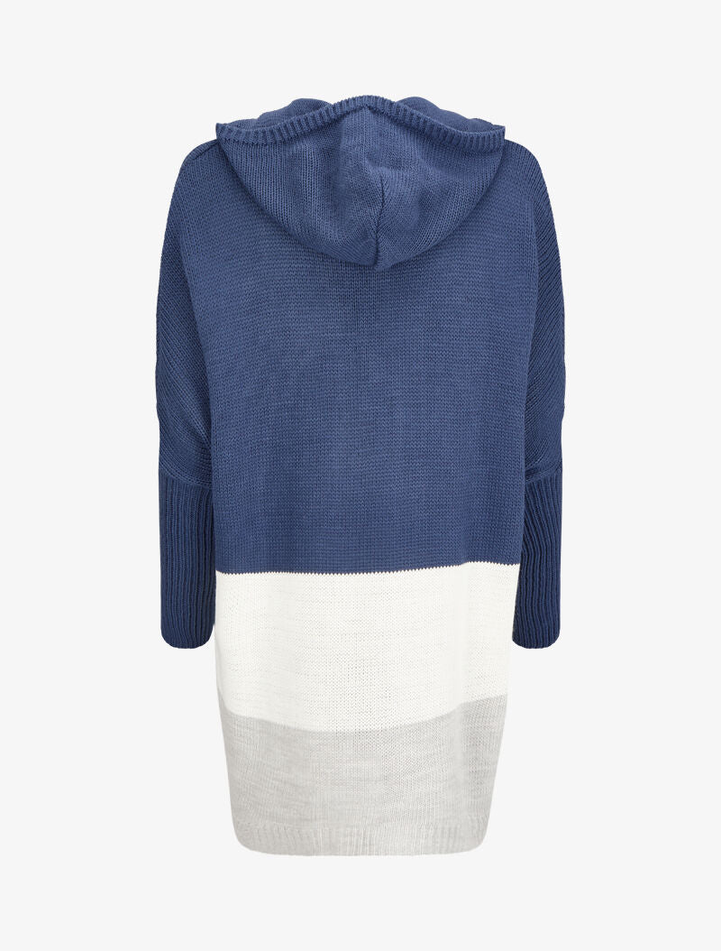Lange hoodie met capuchon - Blauw - Image 2