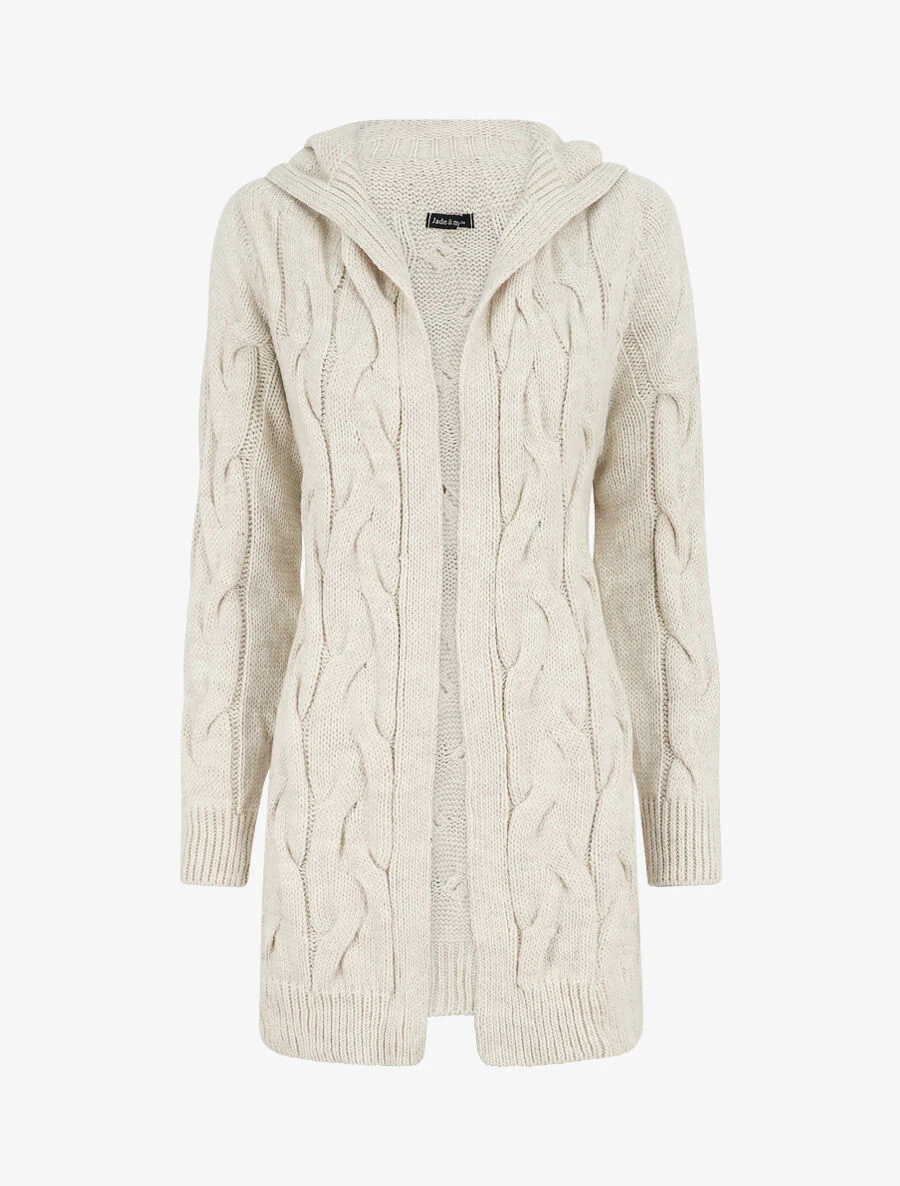 Halflang vest met capuchon - Beige