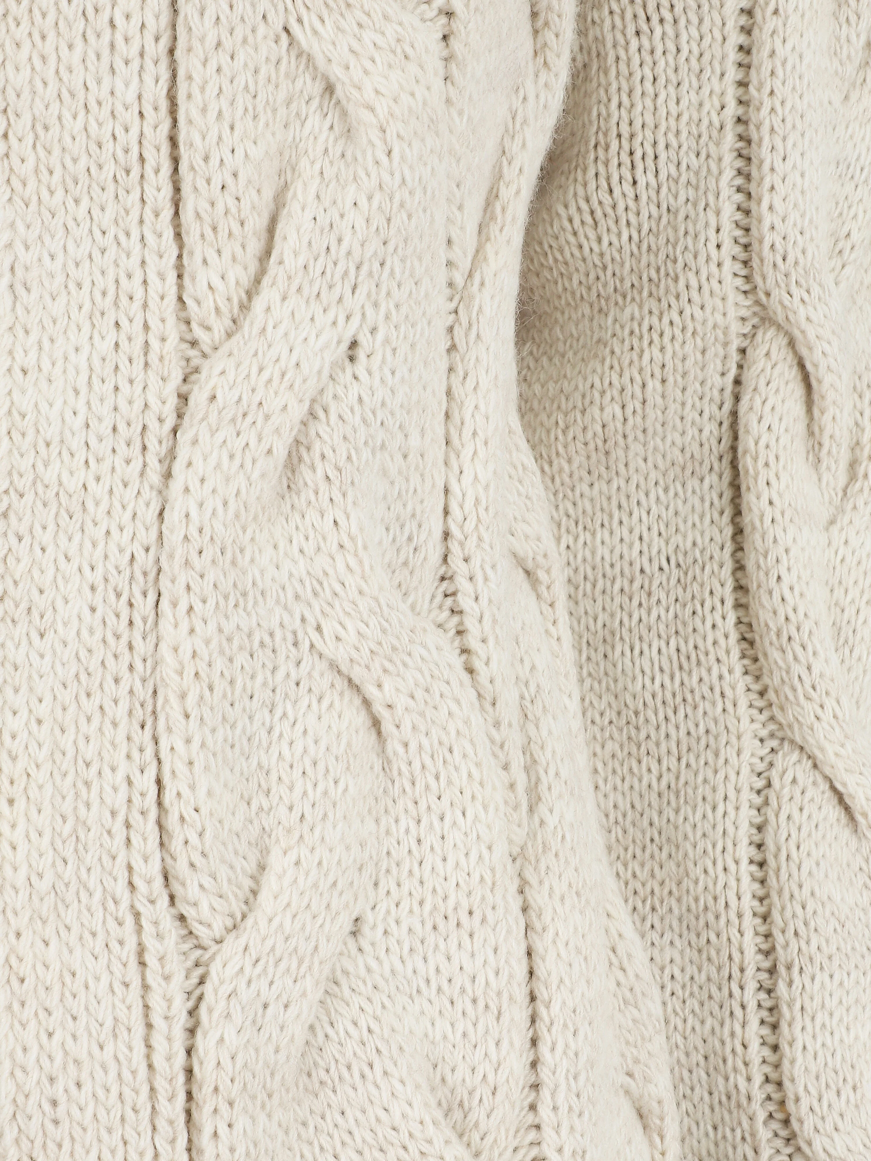 Halflang vest met capuchon - Beige - Image 3