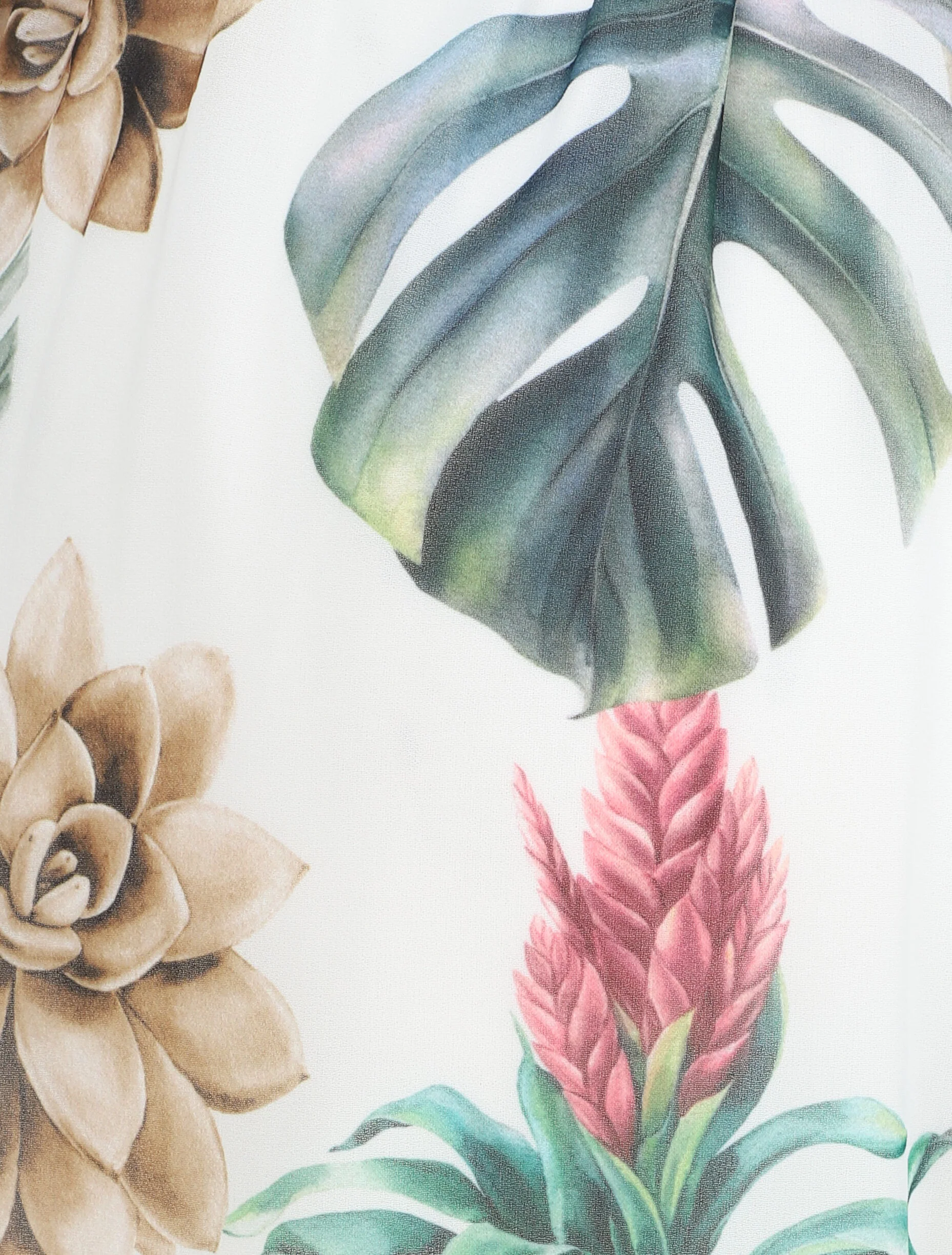 Lange voile rok met tropische bloemenprint - Wit - Image 3