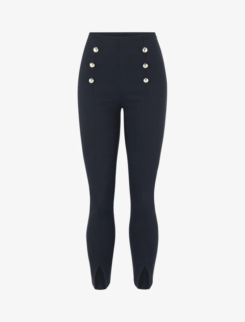 7/8 legging met gespleten randen - Zwart