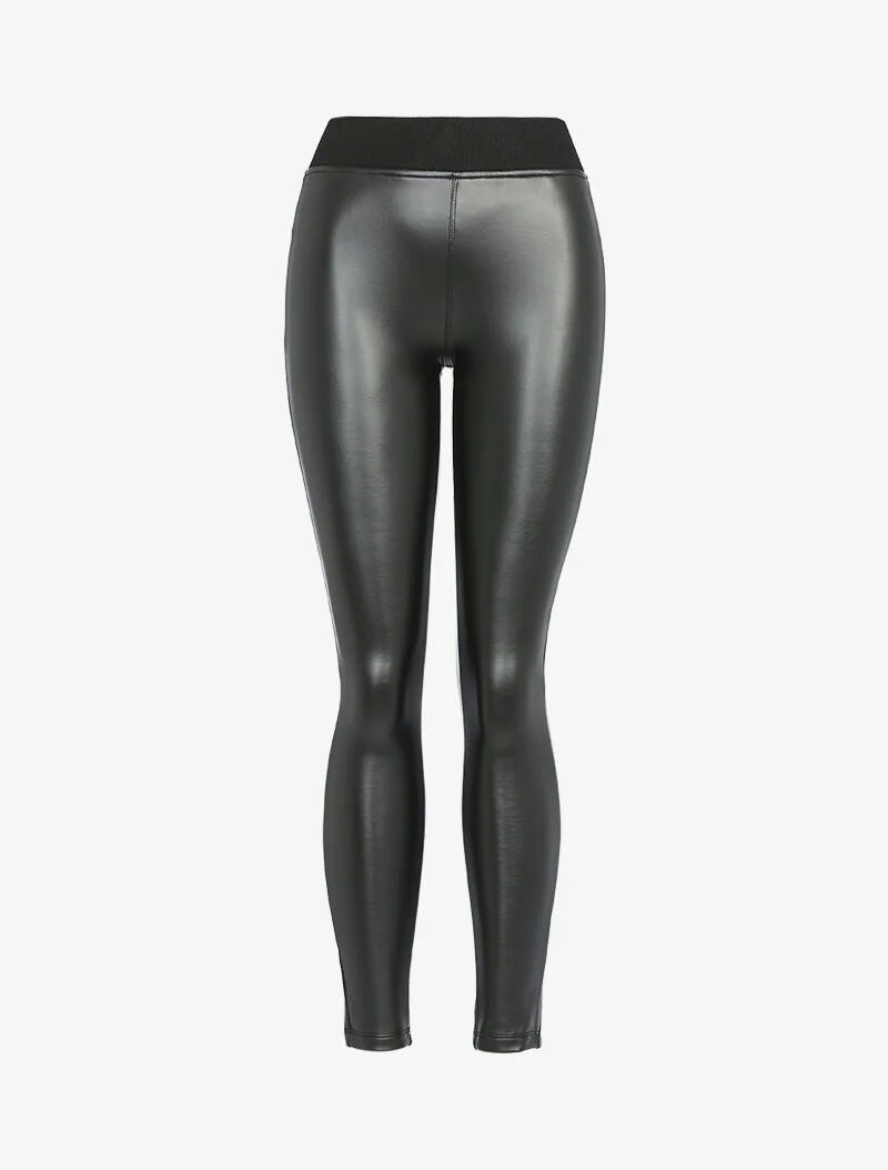 Dikke legging in imitatieleer - zwart