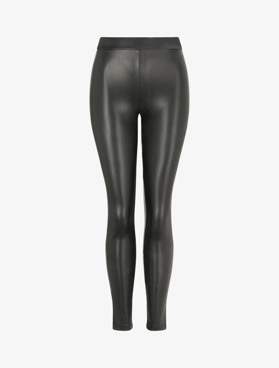 Stretch legging in imitatieleer - Zwart