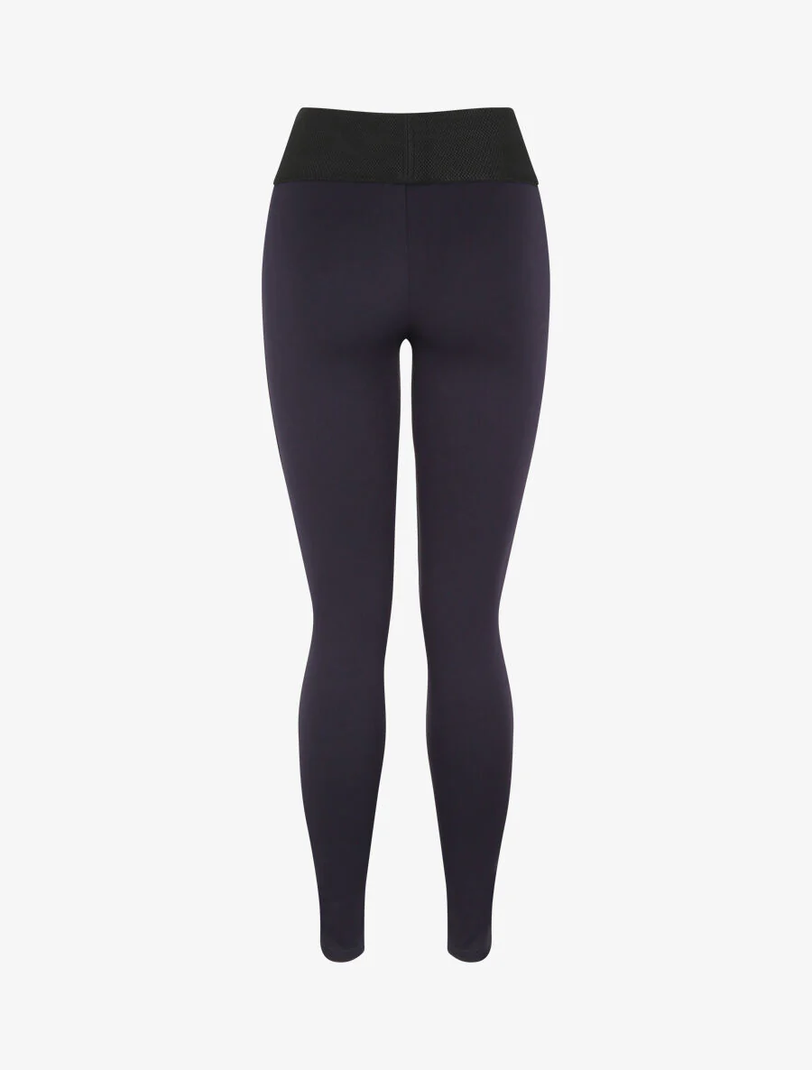 Ultra skinny legging met getextureerde taille en kleine ritsen - Marineblauw - Image 2