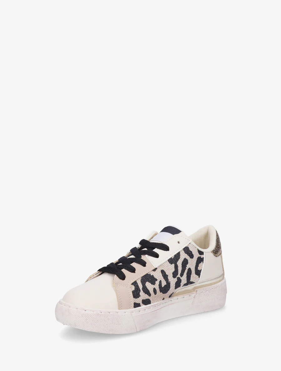 Leopardprint sneakers met glitterster - Zwart - Image 3