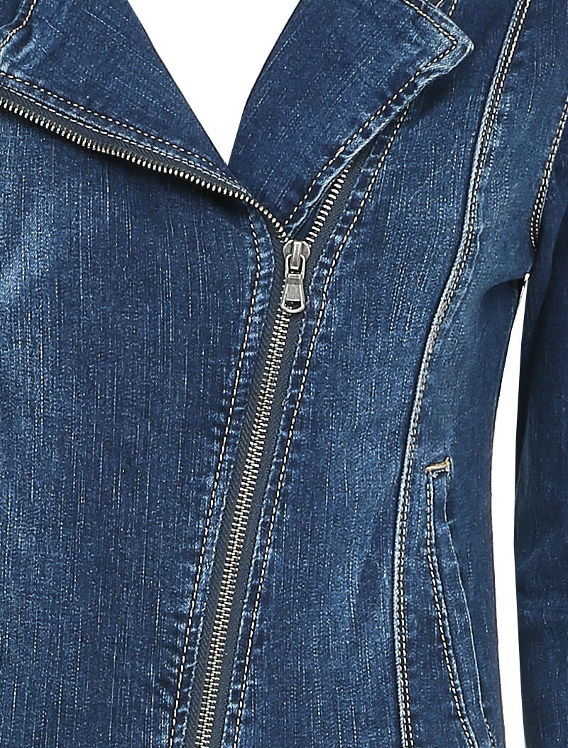 Licht vervaagde spijkerpak met ritssluiting - Denim blauw - Image 4