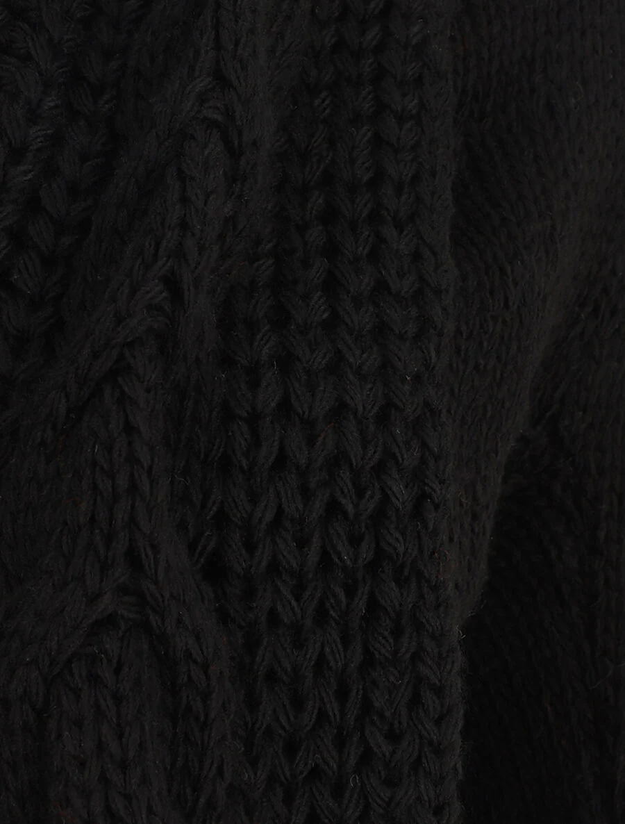 Losjes vallend vest met sjaalkraag - Zwart - Image 3