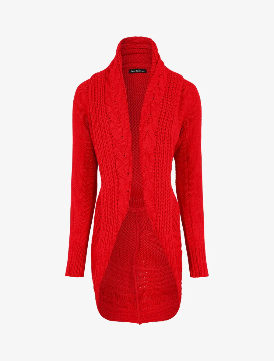 Losjes vallend vest met sjaalkraag - Rood