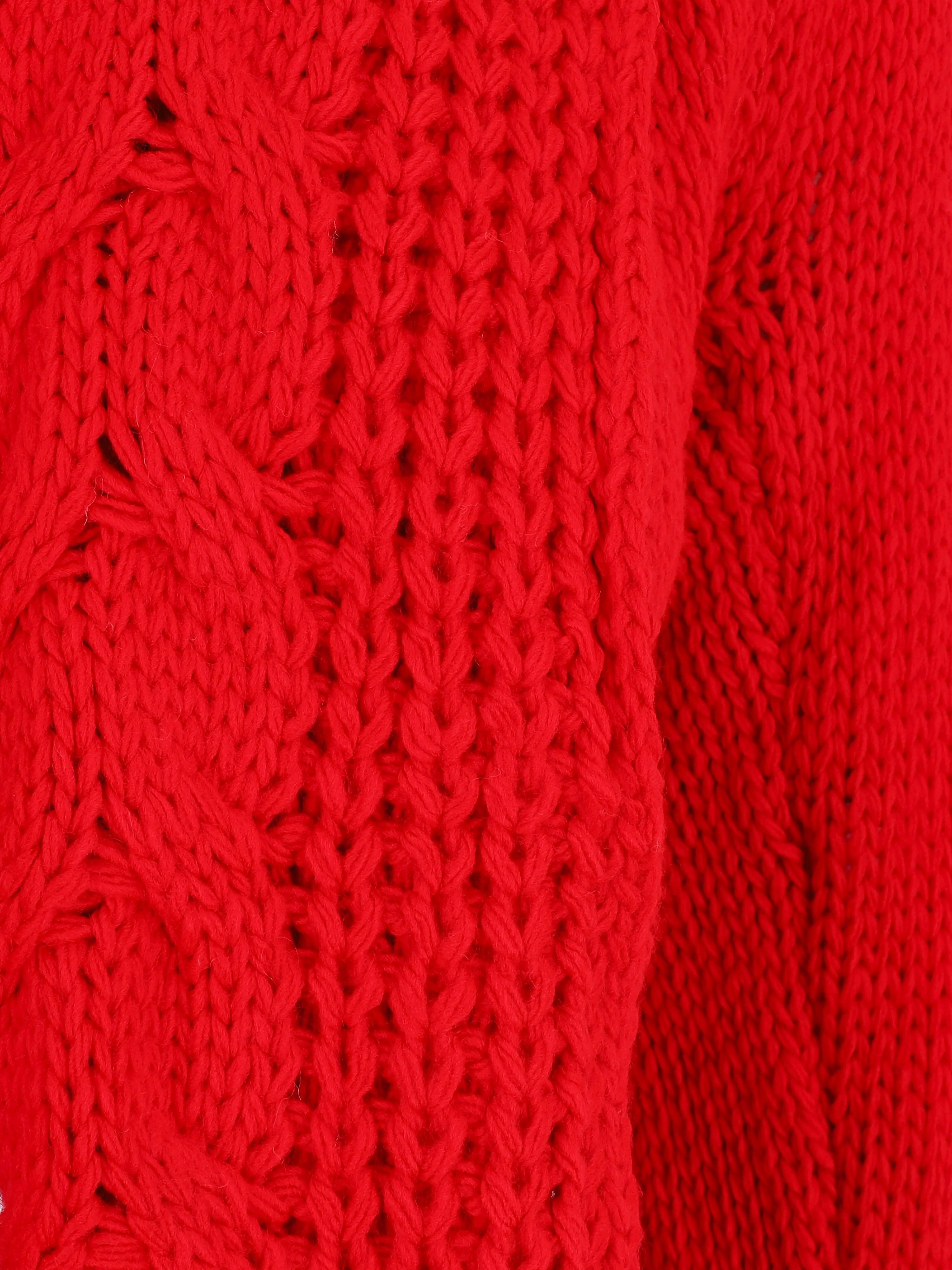 Losjes vallend vest met sjaalkraag - Rood - Image 3