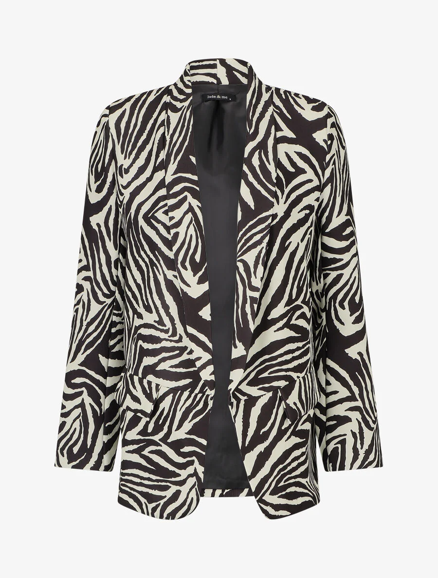 Losse blazer met zebraprint - wit