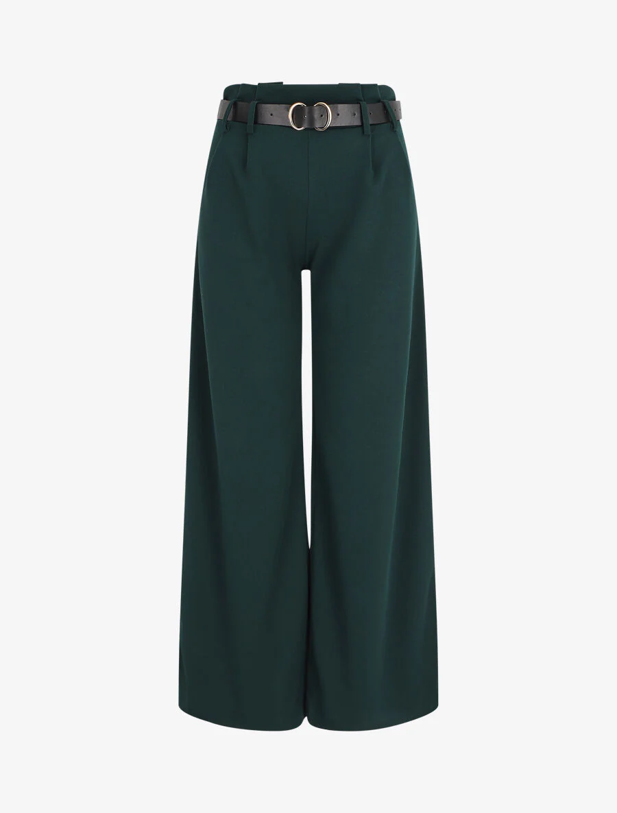 Losse broek. wijd model - Dennengroen