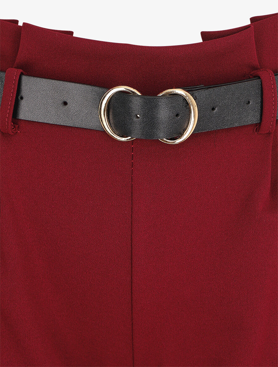 Losse broek. wijd model - bordeauxrood - Image 3