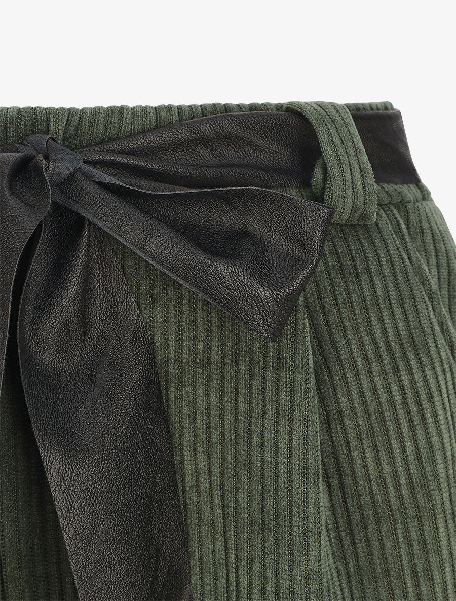 Losse corduroy broek - groen - Image 3
