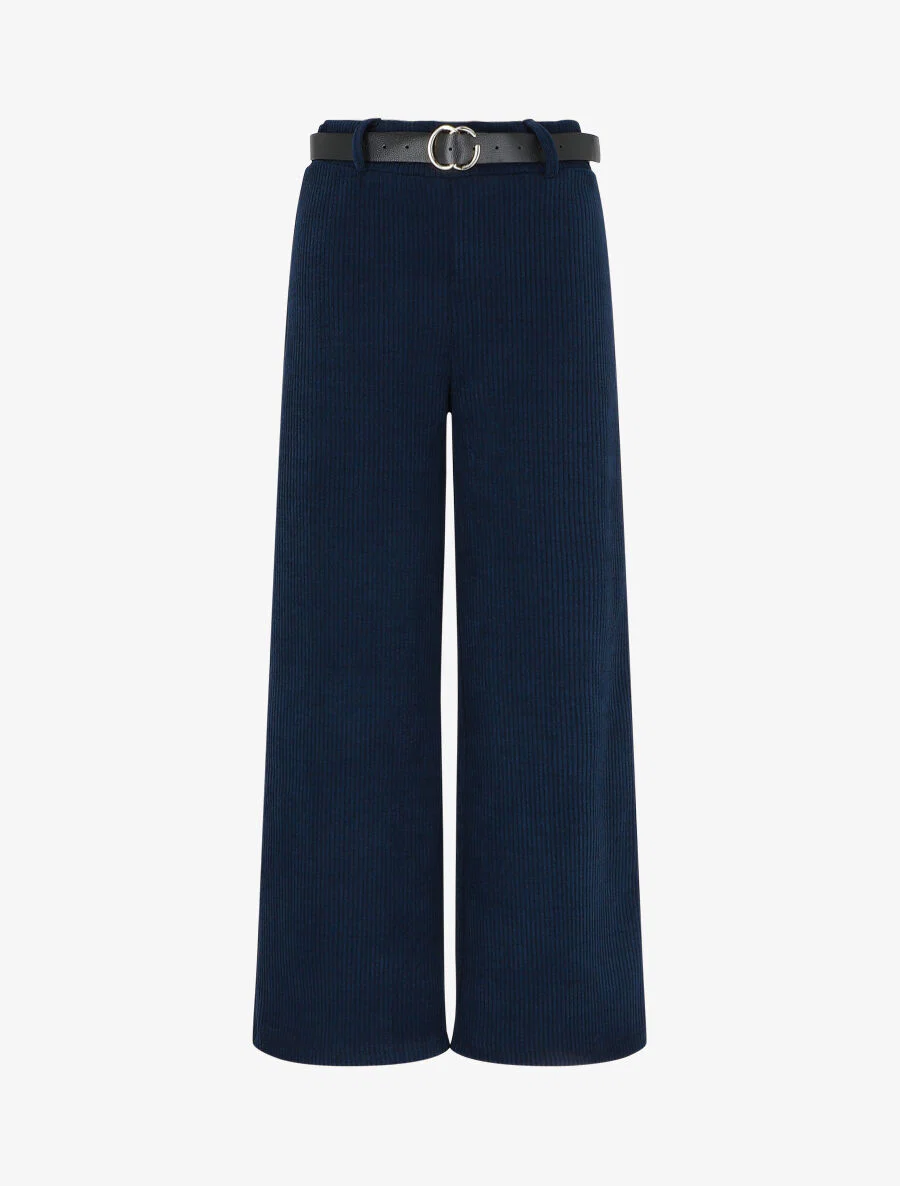 Losse corduroy broek - Marineblauw