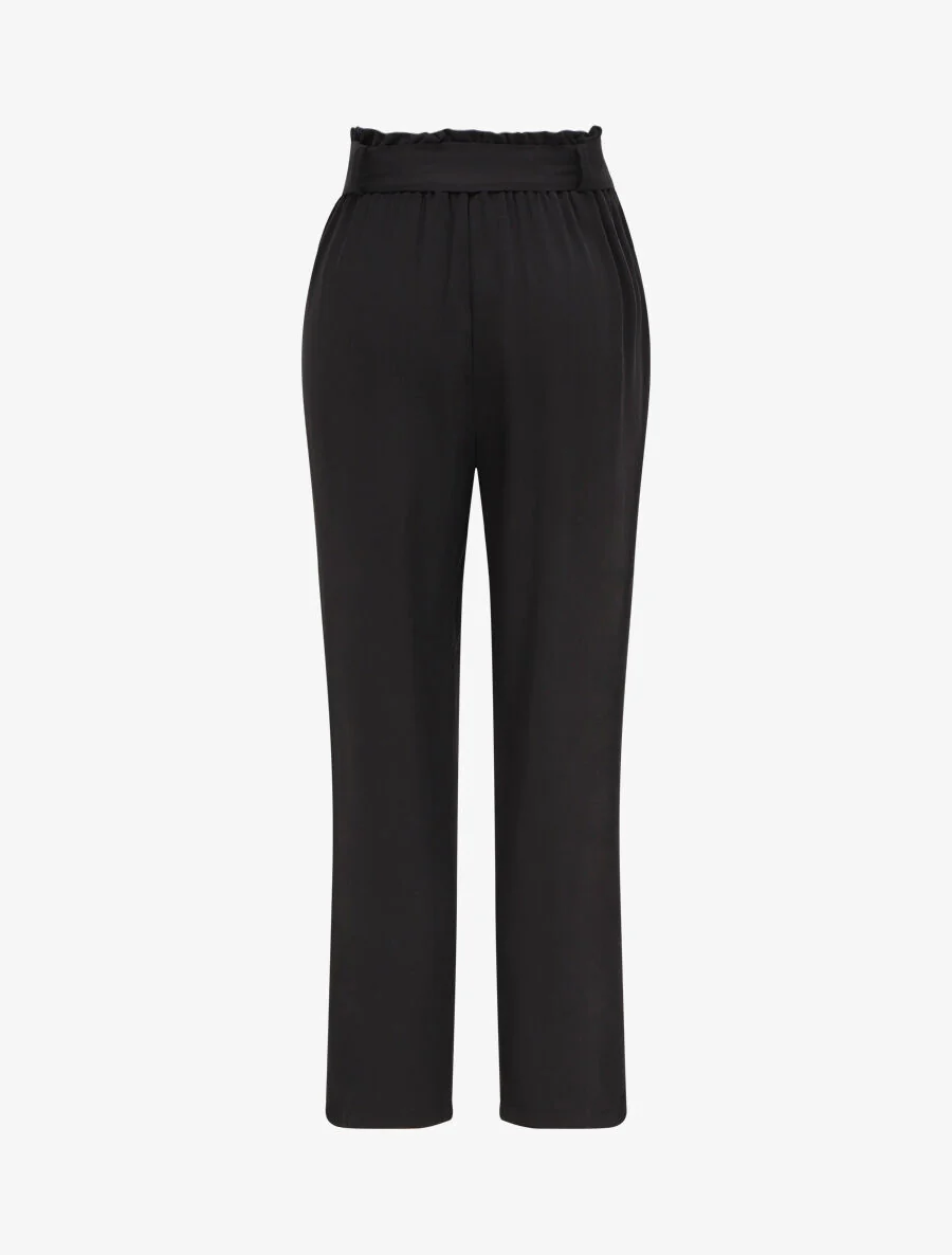 Losse papieren zak rechte broek - Zwart - Image 2