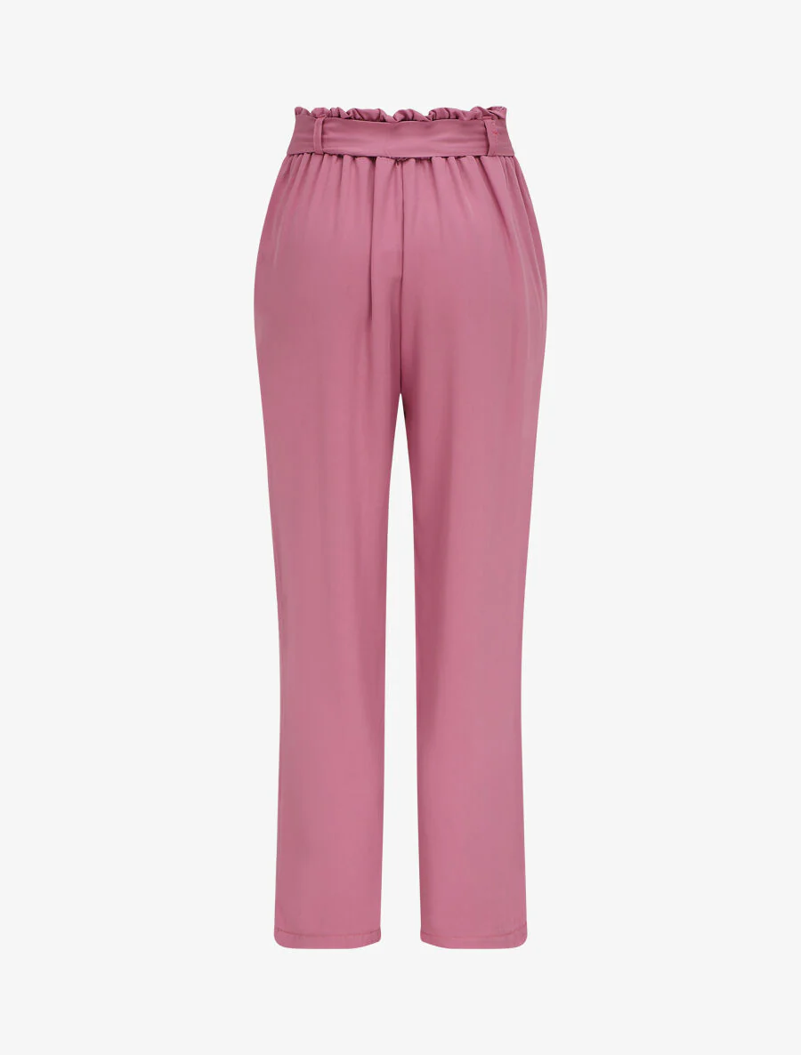 Losse papieren zak rechte broek - Mauve - Image 2