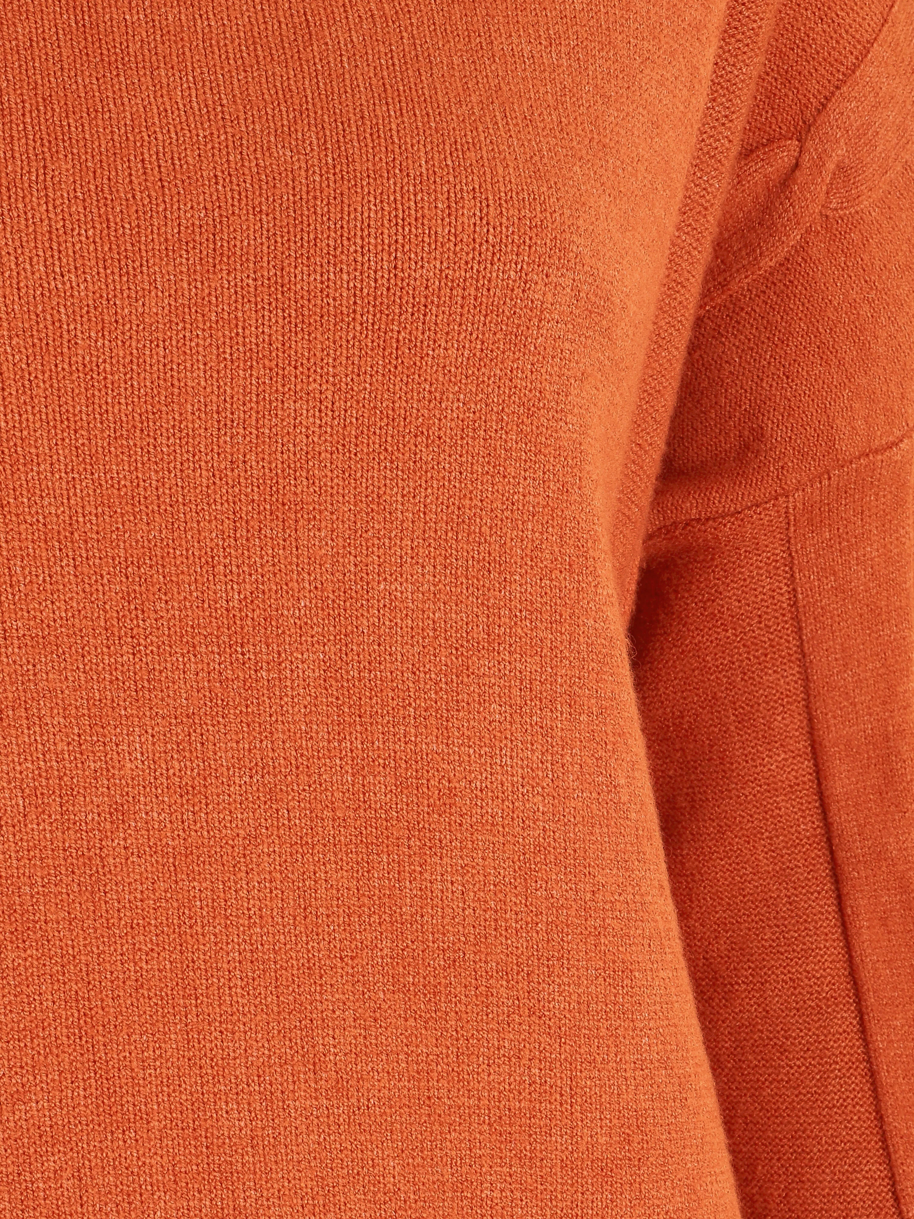 Losse trui van rib met boothals - oranje - Image 3