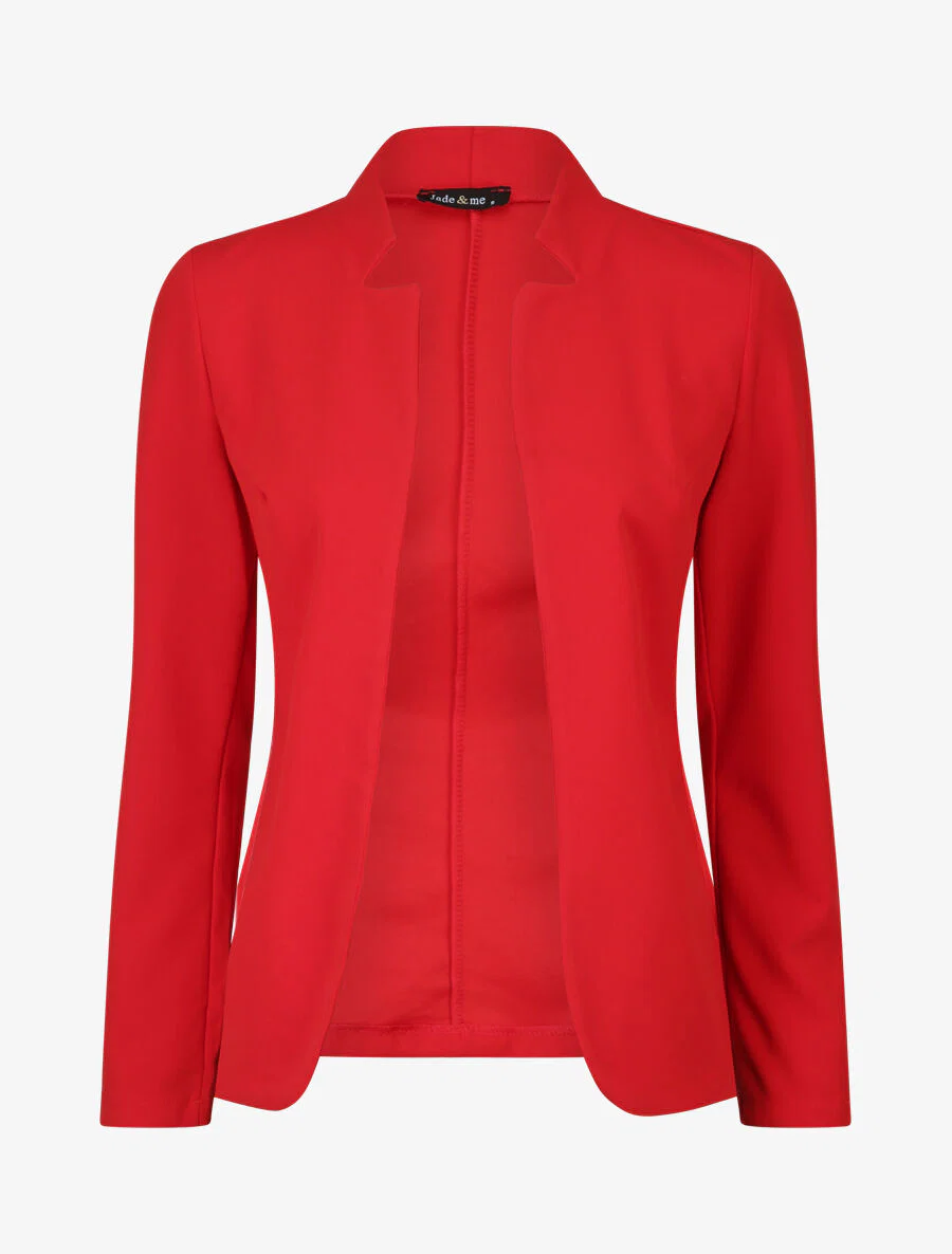 Losvallende jas met een kraag - Rood