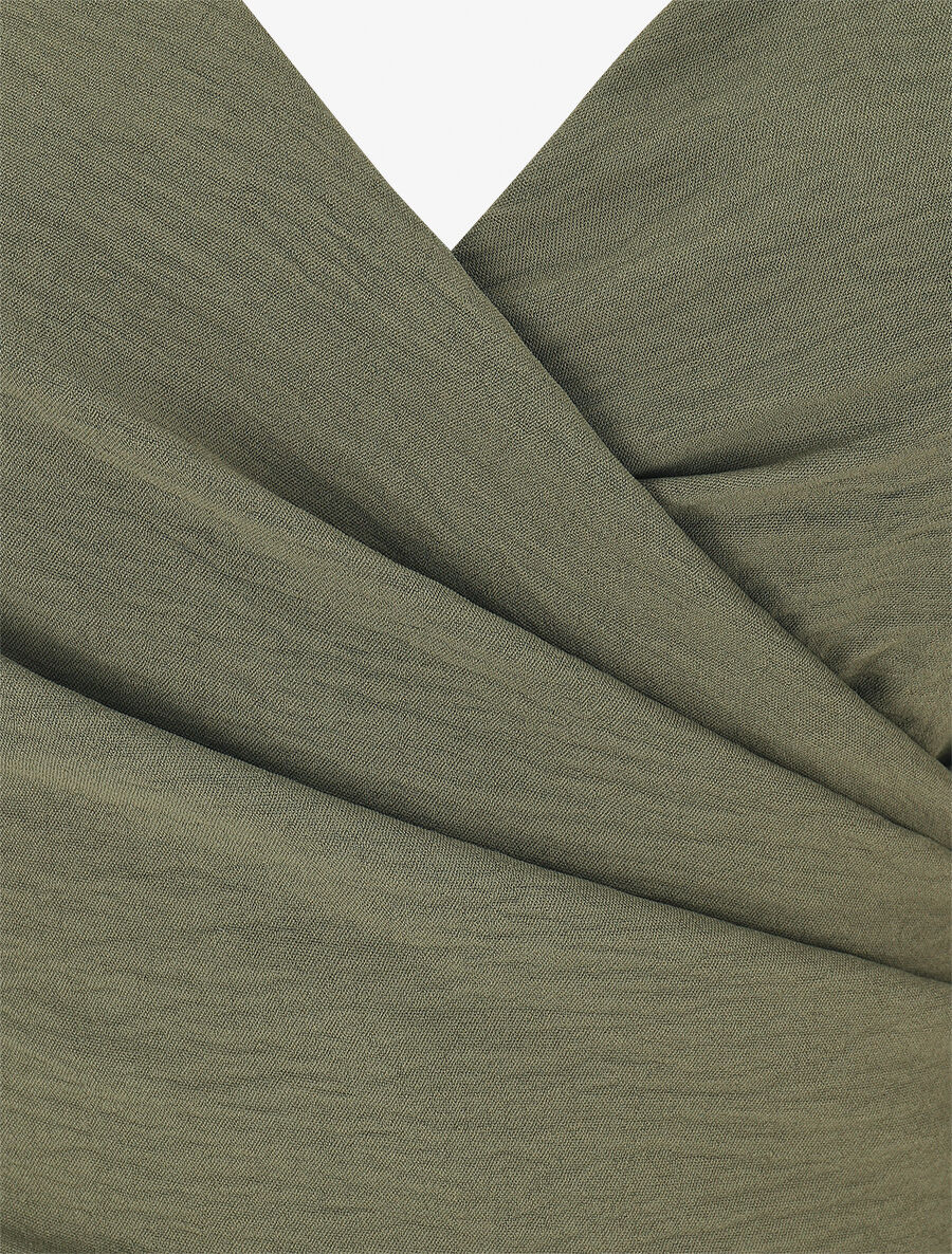 Loszittende jumpsuit met fijne bandjes met sieraden - Khaki - Image 3