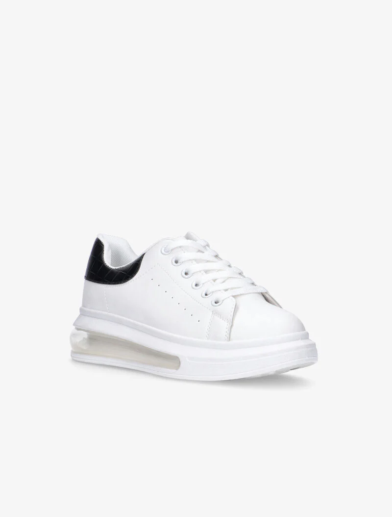 Sneakers met luchtbellen en krokodillendetail - zwart