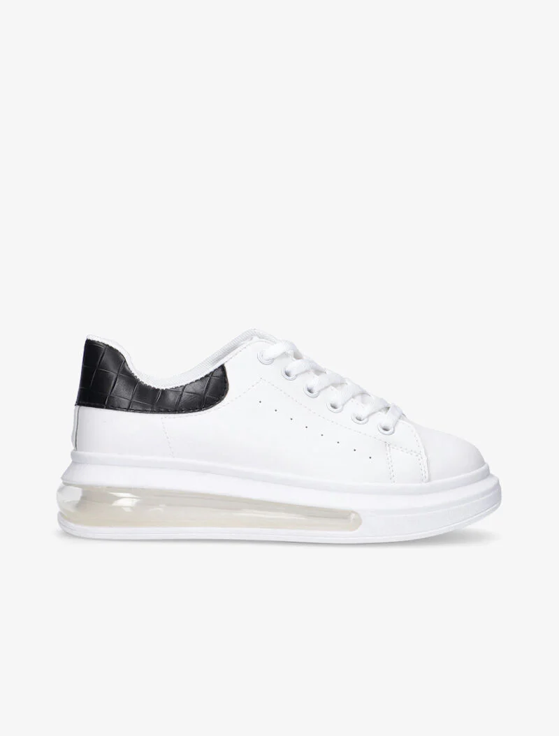 Sneakers met luchtbellen en krokodillendetail - zwart - Image 2